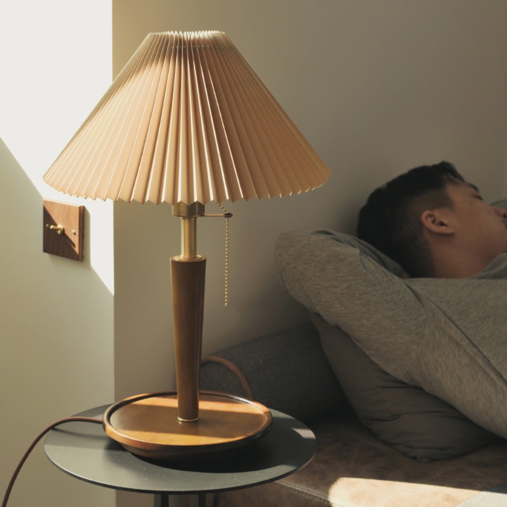 【H&R安室家】 雨果原木桌燈/床頭燈 ZA0188, , large