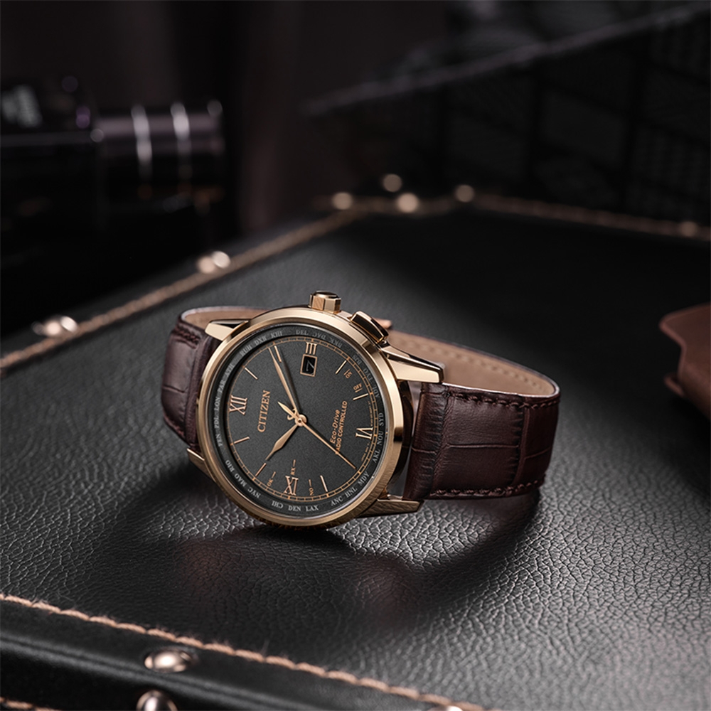 CITIZEN 星辰 限量光動能電波萬年曆手錶 CB0158-10H, , large