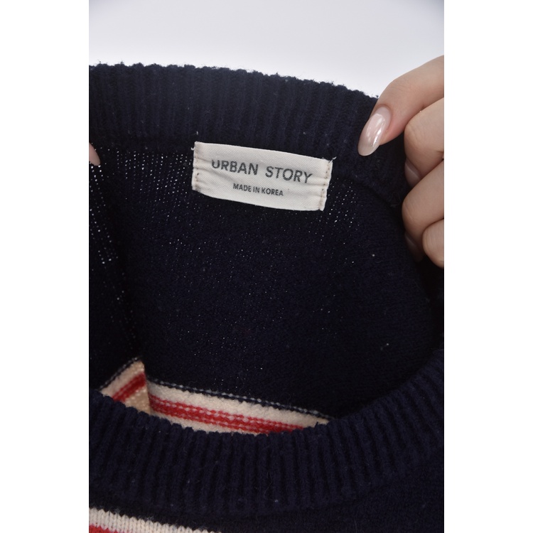 (XL) urban story韓牌條紋藍色長袖上衣二手衣, , large