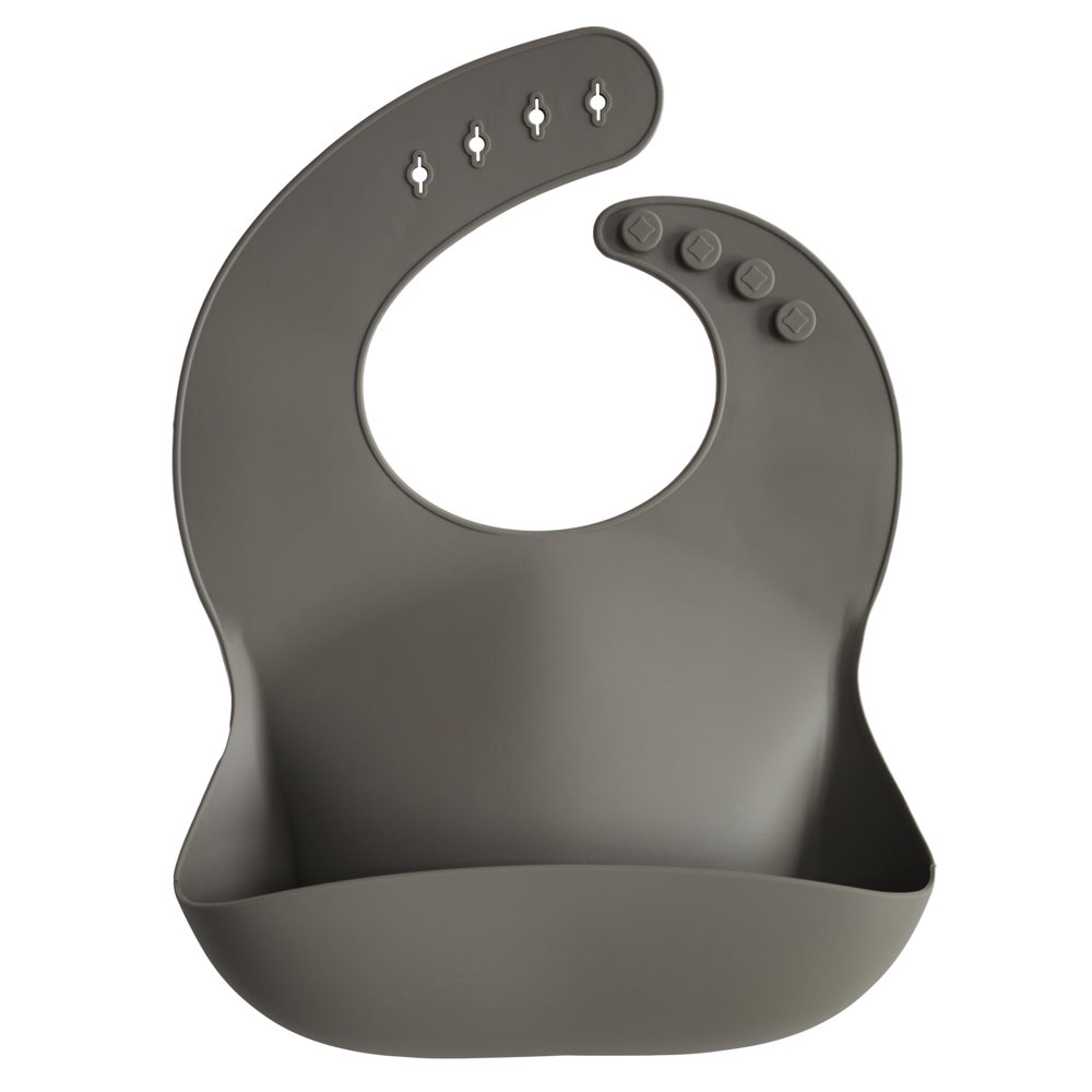 Mushie Silicone Bib - Dove Grey, , large