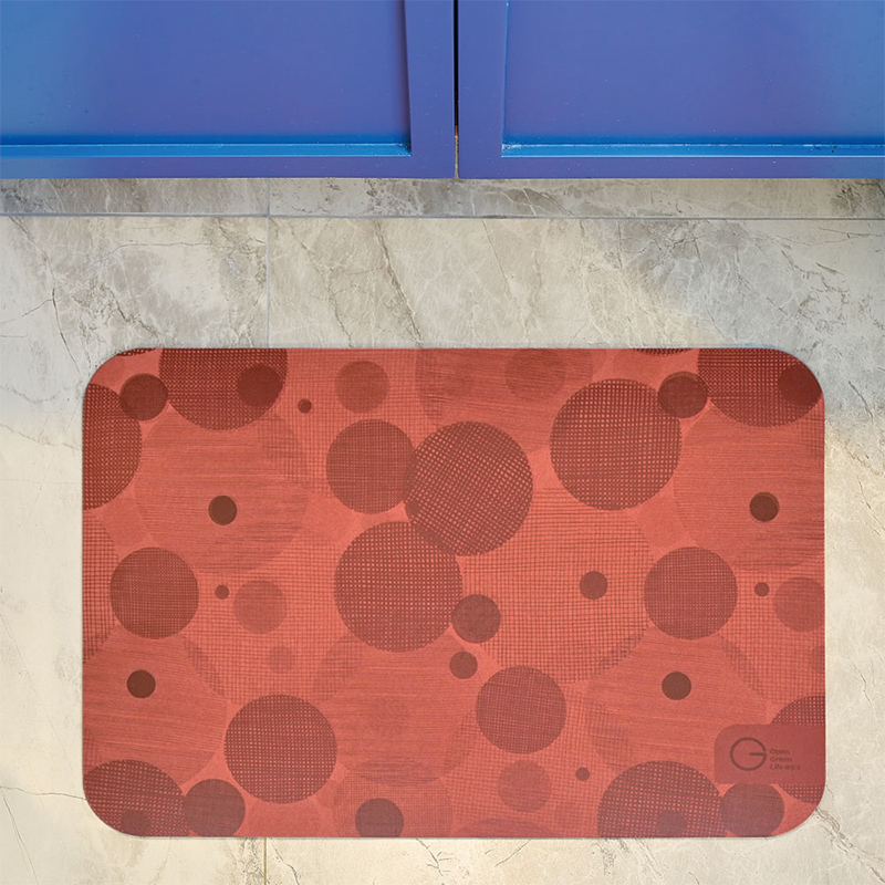【Monster】Thick Soft Diatomaceous Earth Absorbent Mat – Circle Flow (60x40cm) – Exotic Rose, , large