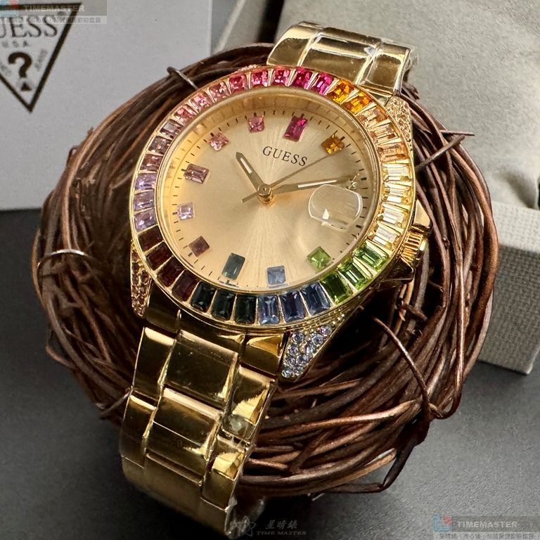 [星晴錶業]GUESS手錶,34mm,GC00005金色錶面金色錶殼金色精鋼錶帶款, , large
