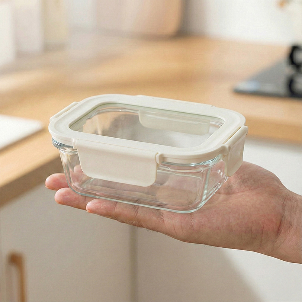 High Borosilicate Glass Food Container with Tempered Glass Lid, , large