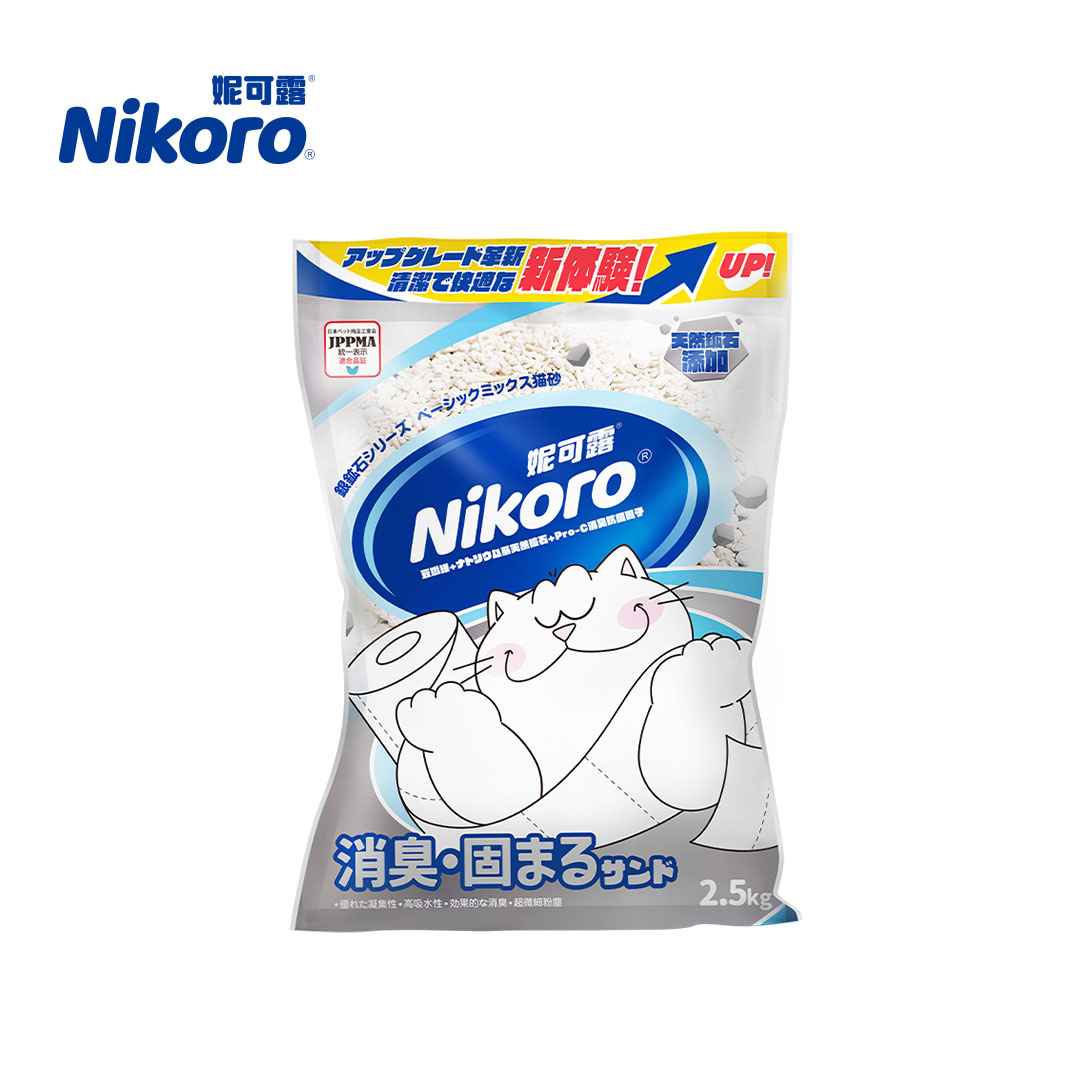 【Nikoro】Clumping Clay Mixed Tofu Cat Litter  Natural Minerals Added, , large