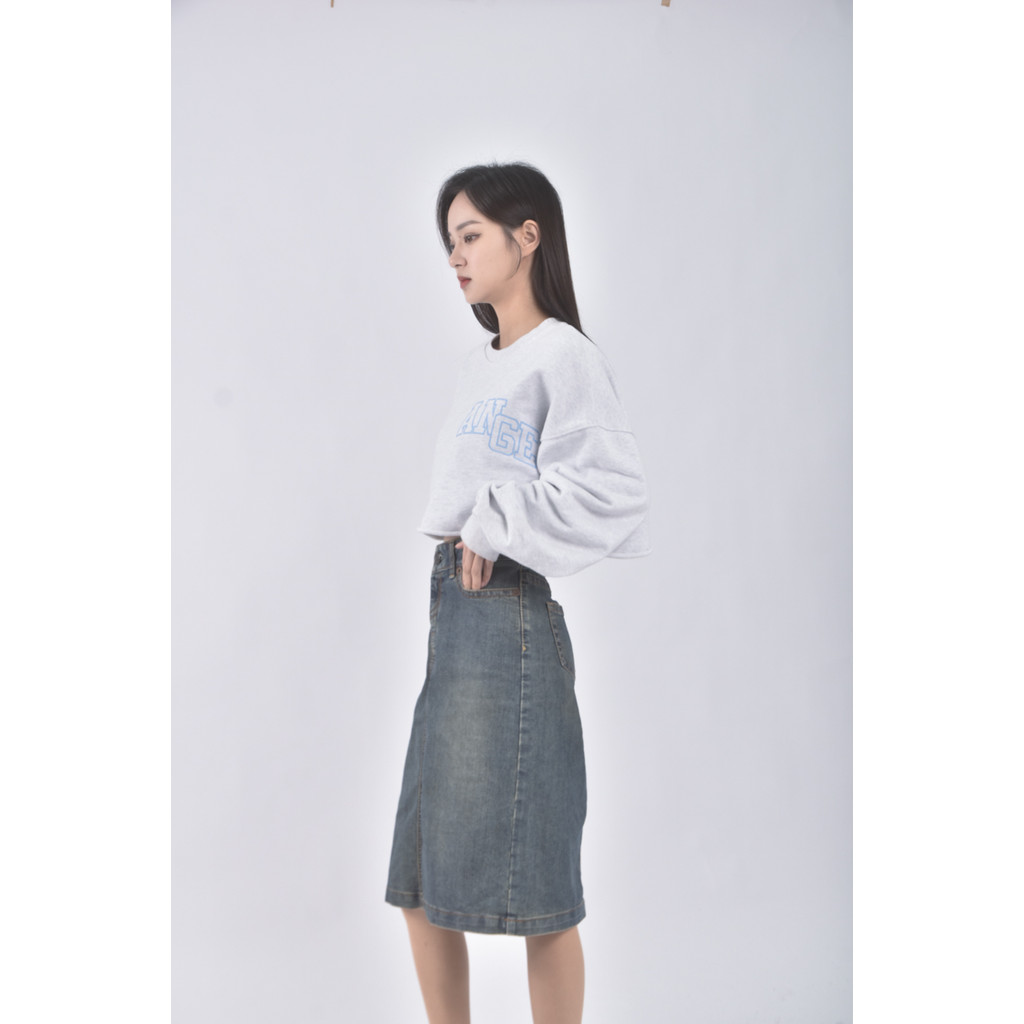 (L) bobson丹寧牛仔質感藍色長裙二手衣, , large
