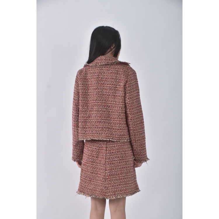 (L) 【金莎私服】huaershow小香風質感紅色套裝二手衣, , large