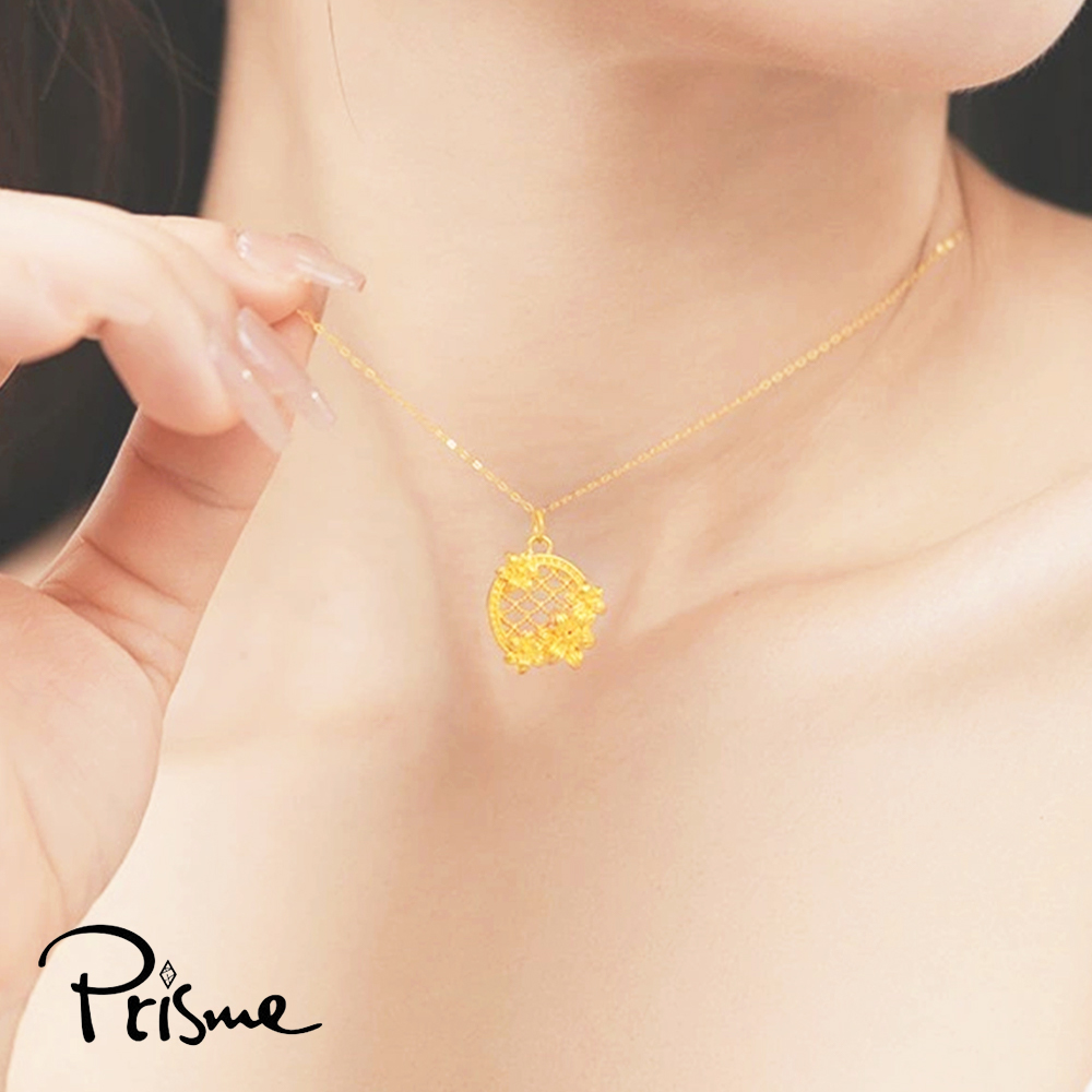 【Prisme Gold】黃金項鍊 捕夢網 鍊墜項鍊 (金重：約0.08錢±0.03), , large