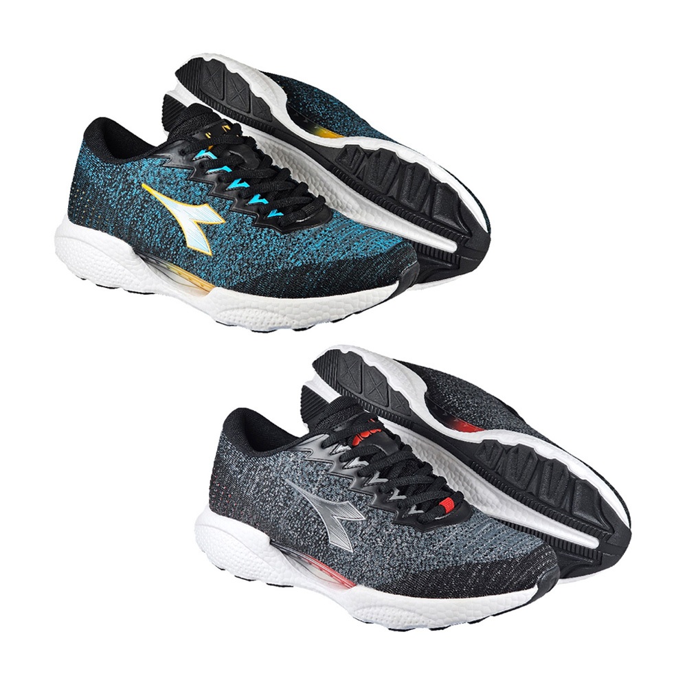 DIADORA迪亞多那 極速者輕量跑鞋 男運動鞋 男鞋 慢跑鞋 輕量 透氣 針織 吸衝 Q彈 緩震 氣墊乳膠鞋墊 藍 黑, , large