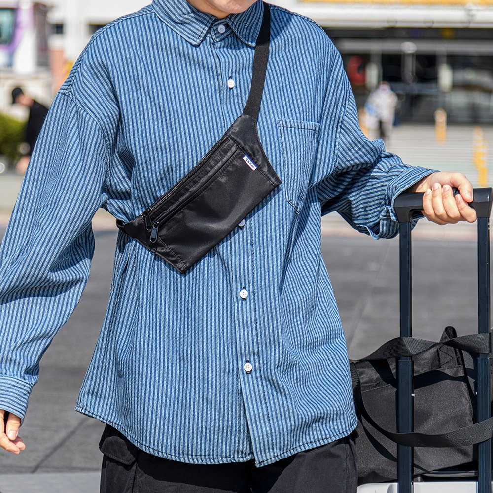 【YUN JOIN】RFID 防盜刷貼身旅行包-藍色   旅遊腰包 運動腰包 胸包 隱形包 防盜 防竊 護照包, , large