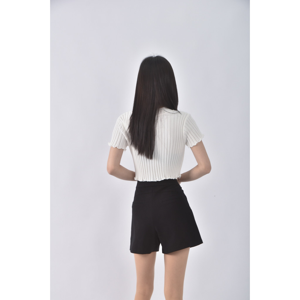 (M) kinloch anderson高腰質感格紋黑色短褲二手衣, , large