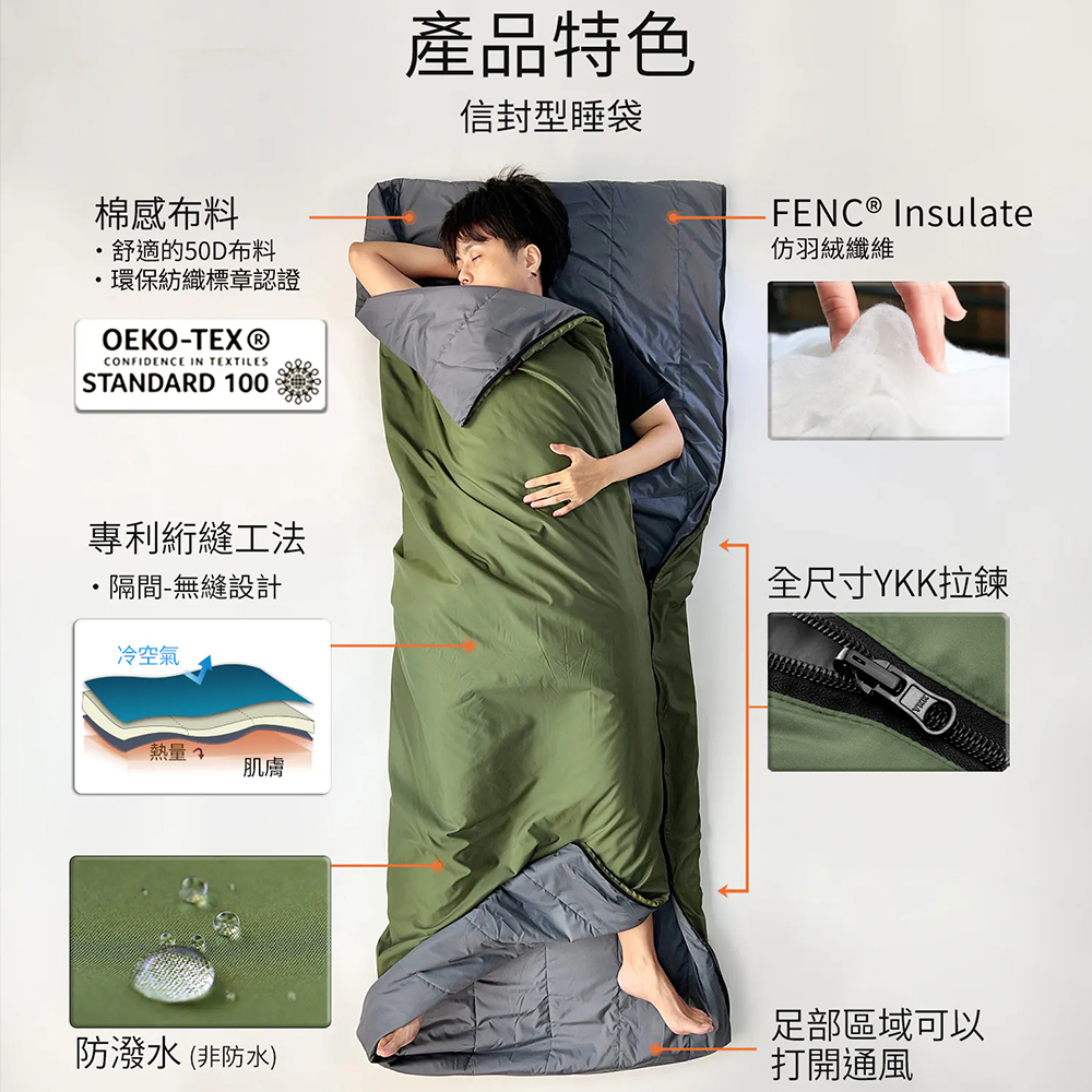 Litume C068 極輕量多功能組合科技棉睡袋, , large