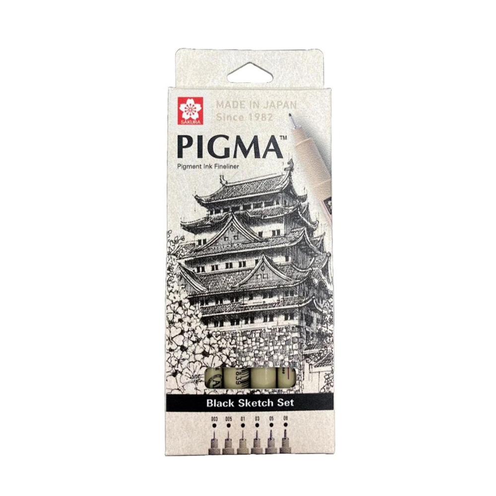 日本 SAKURA PIGMA筆格邁 代針筆套6入組-黑色 / 組 XSDK-BK6A, , large