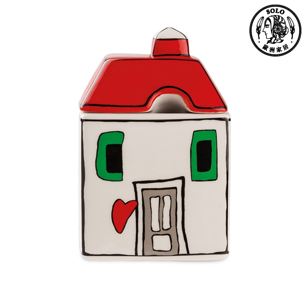 【SOLO Vintage】EGAN Italian Pottery Sugar Box European City Series Red《, , large