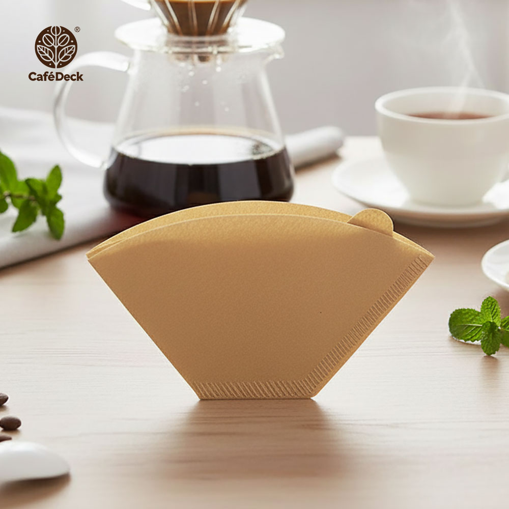 CafeDeck︱扇形咖啡濾紙 100枚盒裝 V60 手沖濾紙 咖啡過濾 原木漿濾紙 無漂白 咖啡濾紙 扇形濾紙 萃取濾紙	, , large