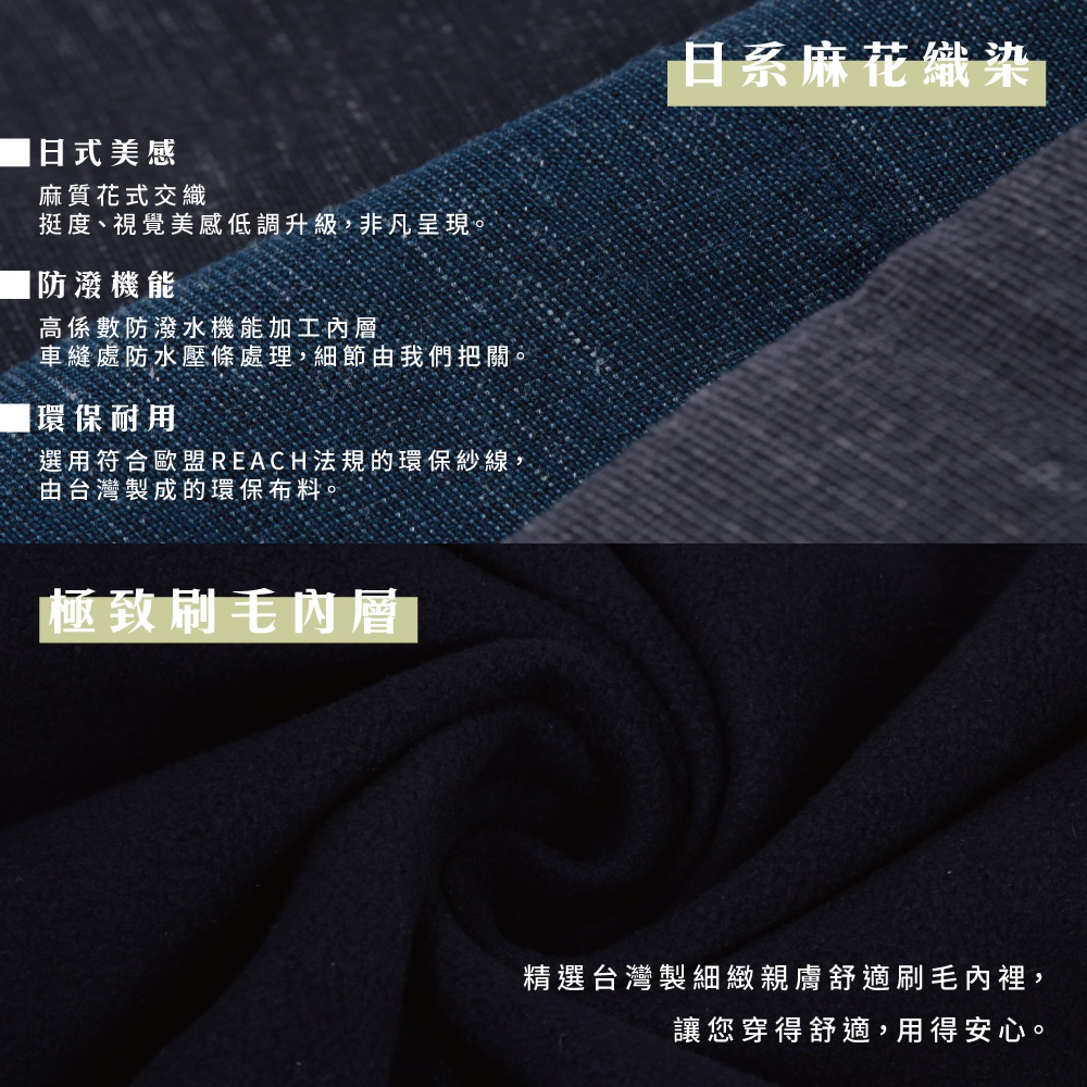 【Aith】日系麻花織染防風刷毛挺版保暖外套 M/寶石藍, , large