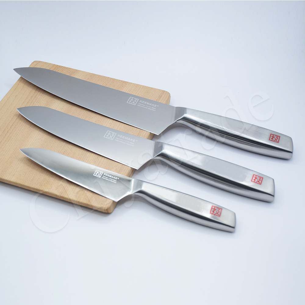 【日本極KEEMAKE】日本極 高碳鋼 輕巧極緻一體構造 不鏽鋼刀-3入組(三德+蔬果小刀+牛刀), , large
