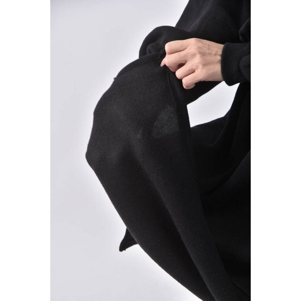 (S) chenio韓牌文字圓領黑色洋裝二手衣, , large