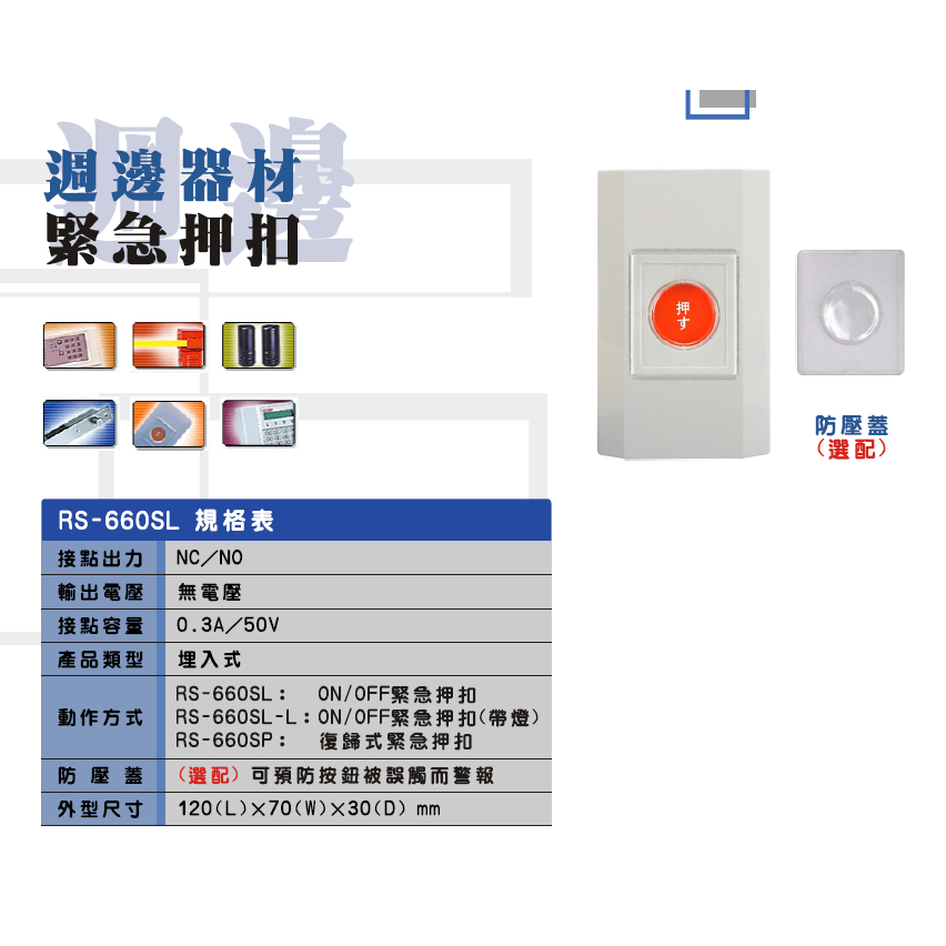 昌運監視器 SCS緊急壓扣防壓蓋片RS-660系列 不含押扣, , large