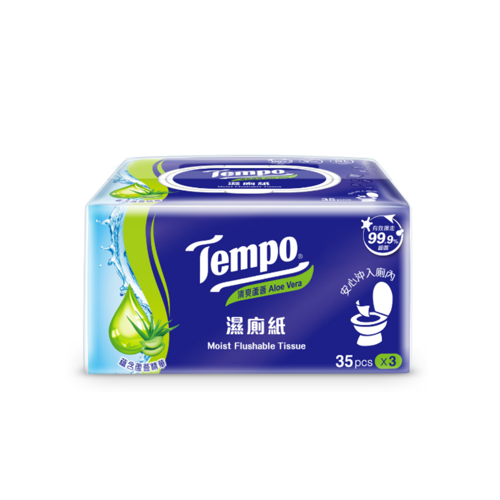 Tempo Moist Flushable Tissue, , large