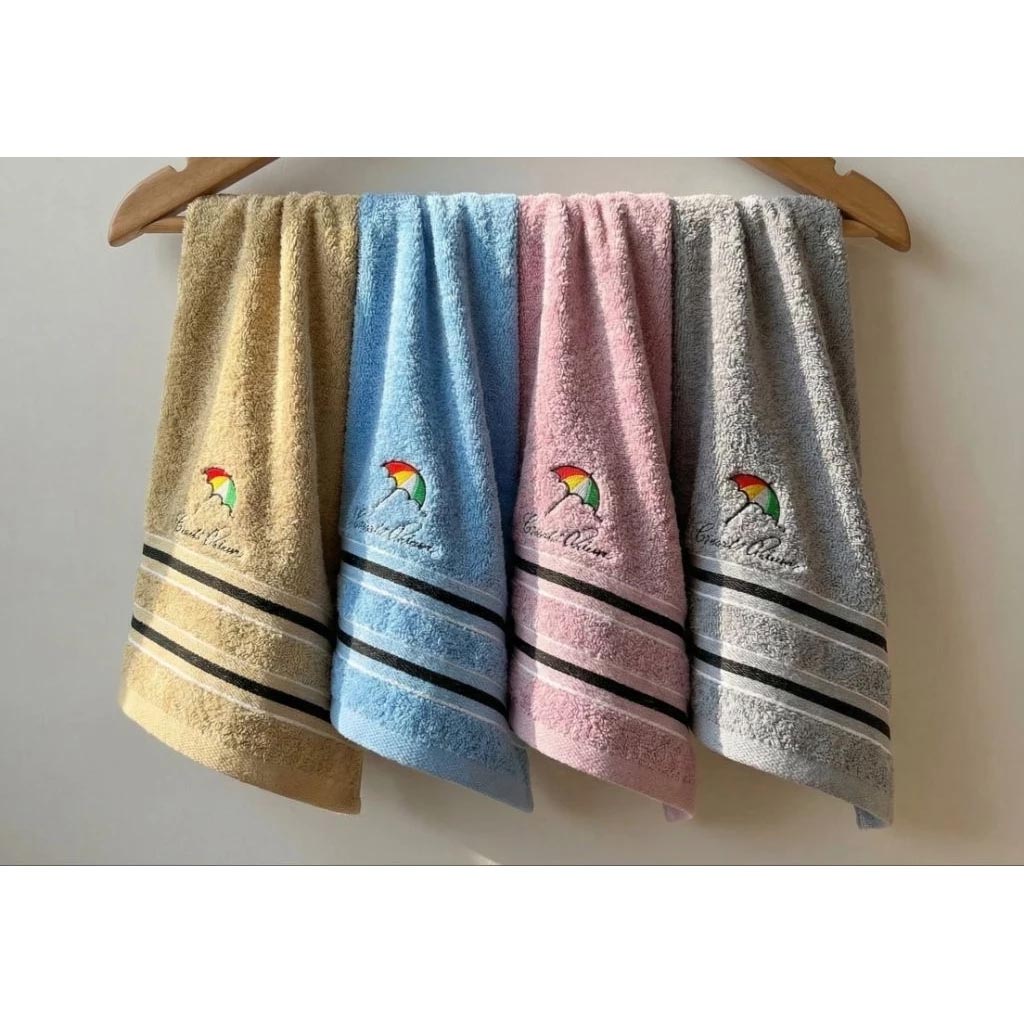 [Kaimei Cotton Industry] 🔥Double 11 Sale🔥Kaimei Bath Towel｜MIT Taiwan-made Umbrella Brand LOGO Bath Towel Classic Striped Pure Cotton Bath Towel Brand Authorization 3 Pack Random Excellent, , large