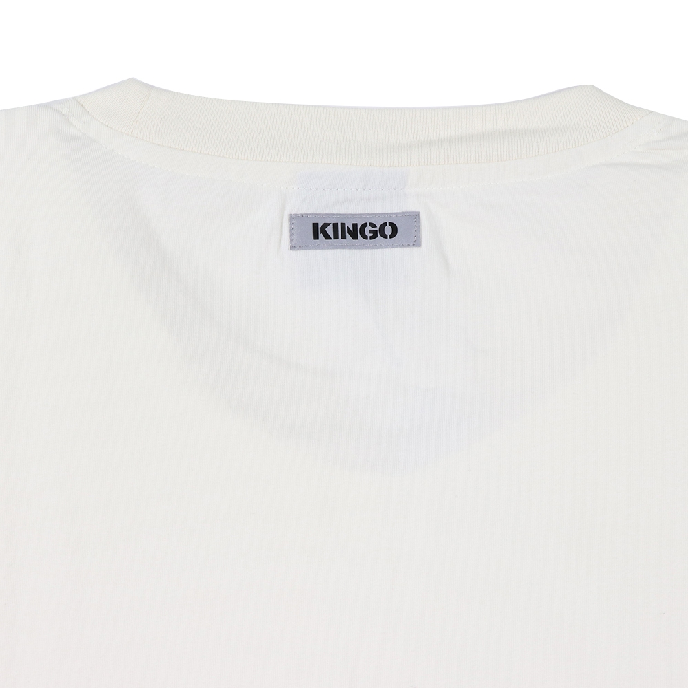 KINGO-大尺碼-男款 圓領T恤-米白-413112, , large