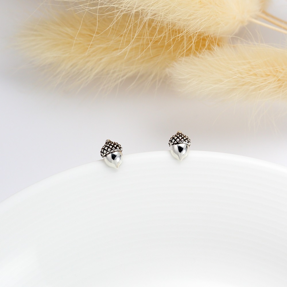 【Angel & Me】 幸運橡果 橡實 s925純銀耳環 耳夾 情人節禮物, , large