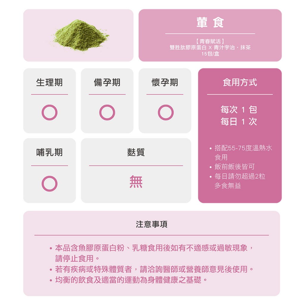 雙胜肽膠原蛋白 X 青汁宇治‧抹茶飲, , large