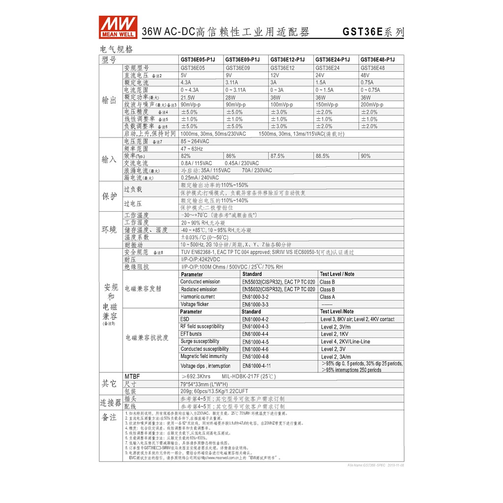 明緯36W全球認證桌上型變壓器(GST36E24-P1J), , large