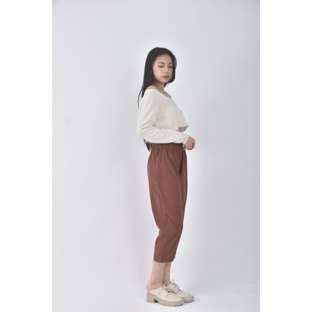 (S) 高腰棕色長褲二手衣, , large