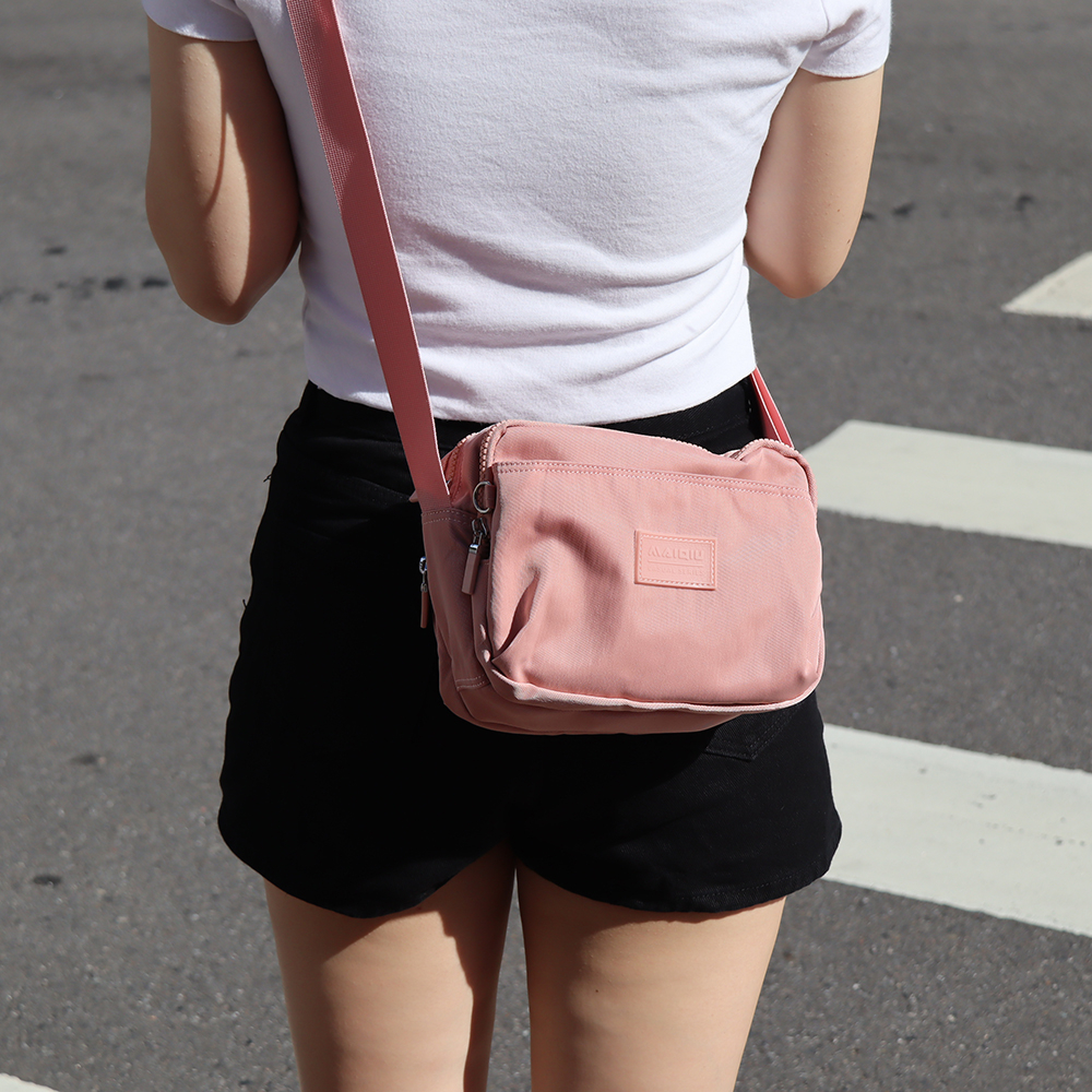 【MQ】FRIEDA Multi-layer zipper crossbody bag, , large