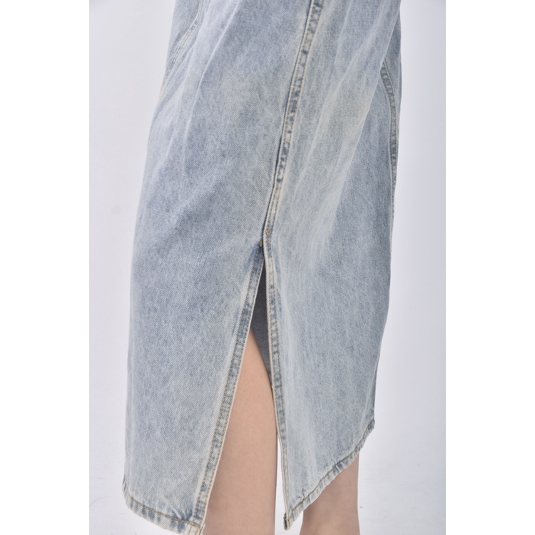 (XL) 丹寧牛仔藍色長裙二手衣, , large