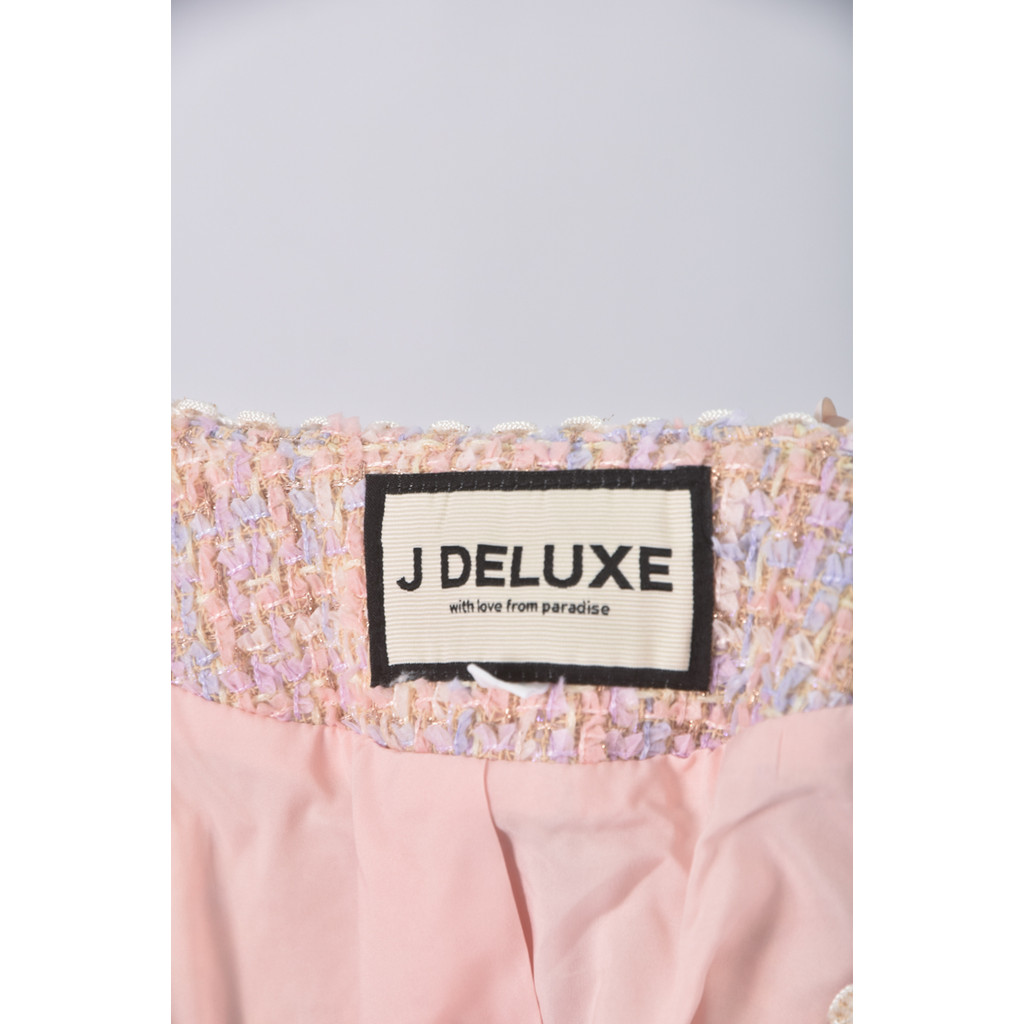 (M) j deluxe小香風修身短版Ｖ領粉色外套二手衣, , large