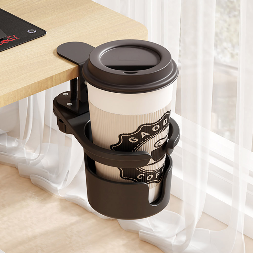 【AOTTO】電腦辦公桌邊可調節旋轉杯架(LS-007)