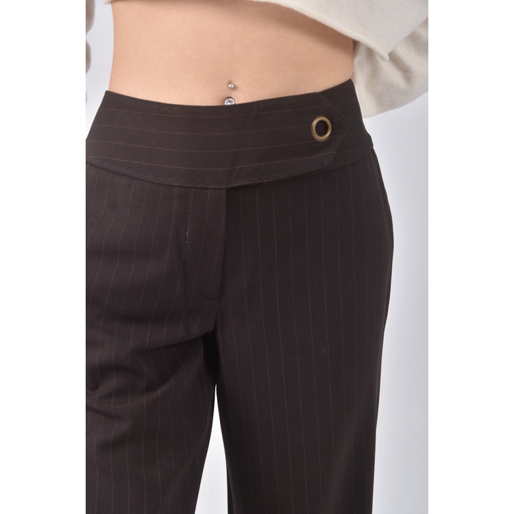 (L) single noble質感棕色長褲二手衣, , large