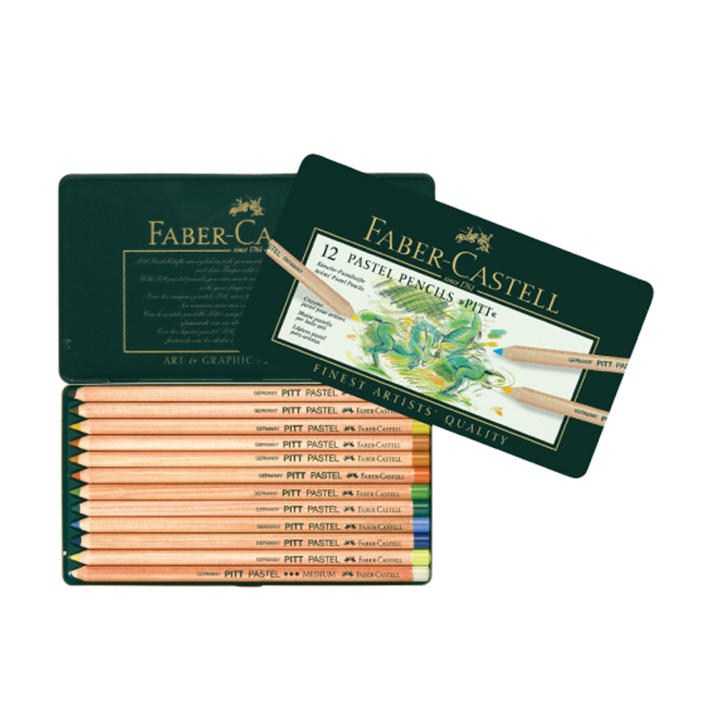 【Faber-Castell】輝柏 PITT藝術家級粉彩色鉛筆 12色 / 盒 112112, , large