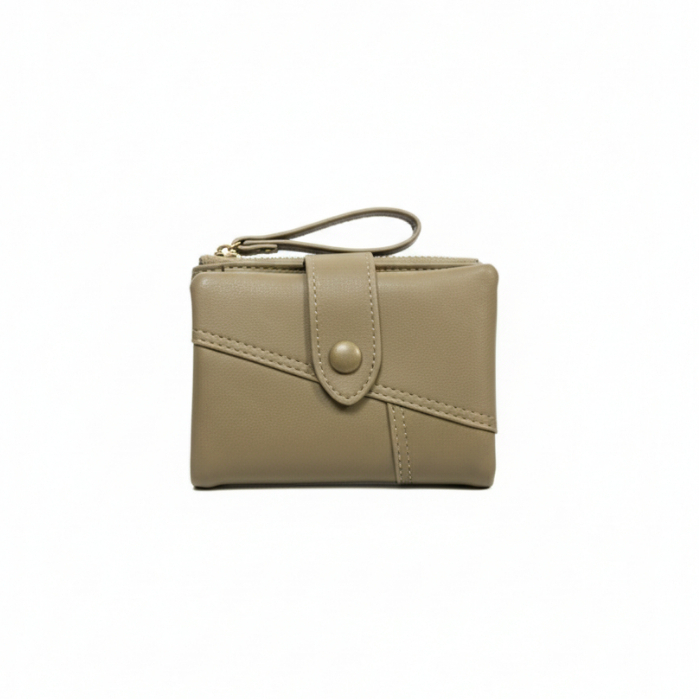 Soirée 典雅對折短夾 多卡位收納皮夾 真皮質感 零錢卡片鈔票夾 女用短夾人氣女用皮夾 女夾, , large