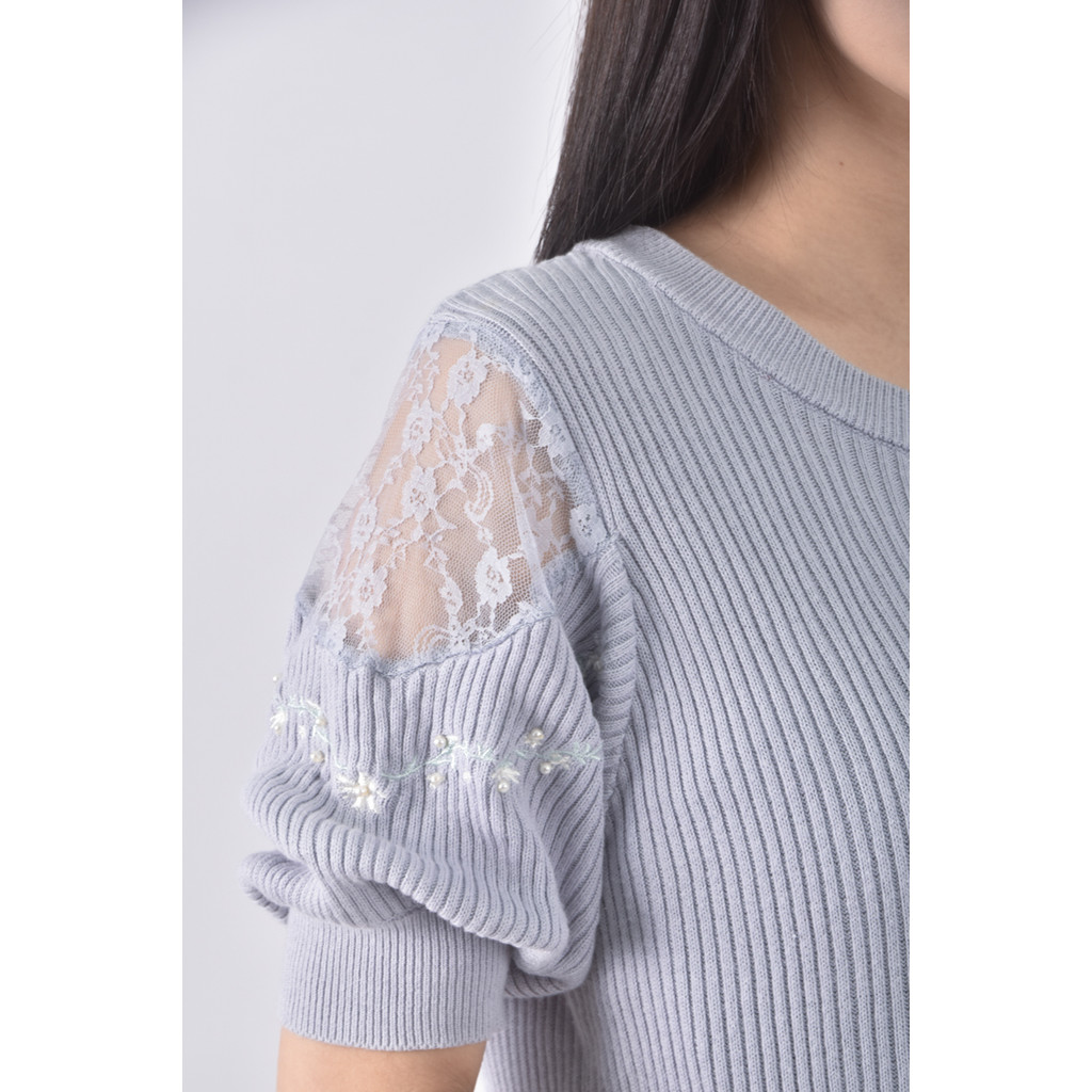 (S) 【金莎私服】五分袖藍色短袖上衣二手衣, , large