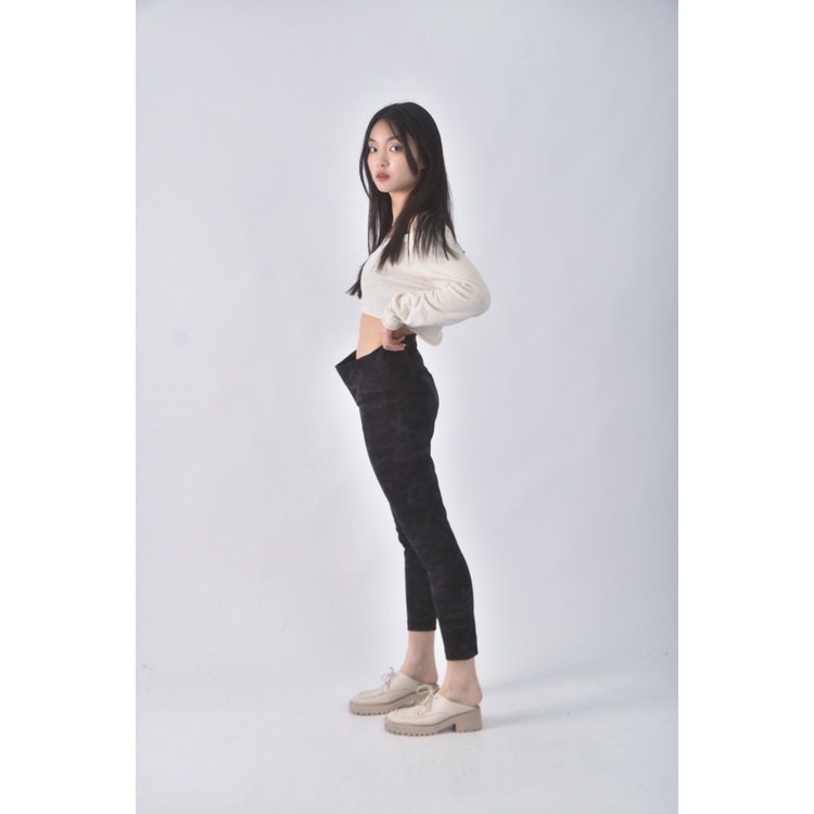 (XL) lululemon高腰運動質感迷彩灰色長褲二手衣, , large