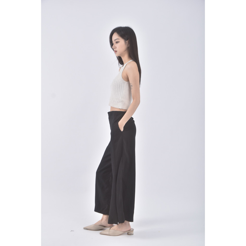 (XL) ob style高腰質感黑色長褲二手衣, , large