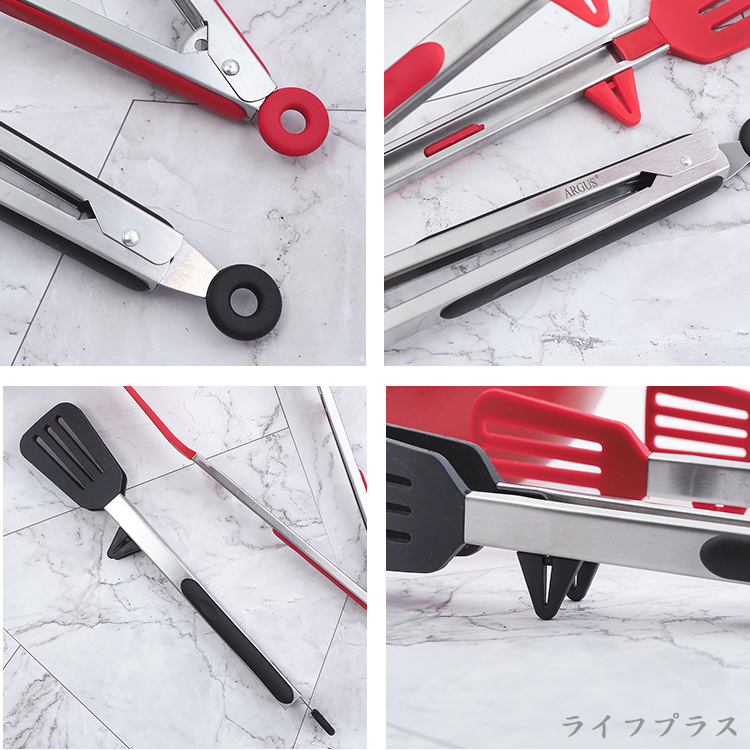 雅緻可立式矽膠鏟夾-33cm-黑色-2支, , large