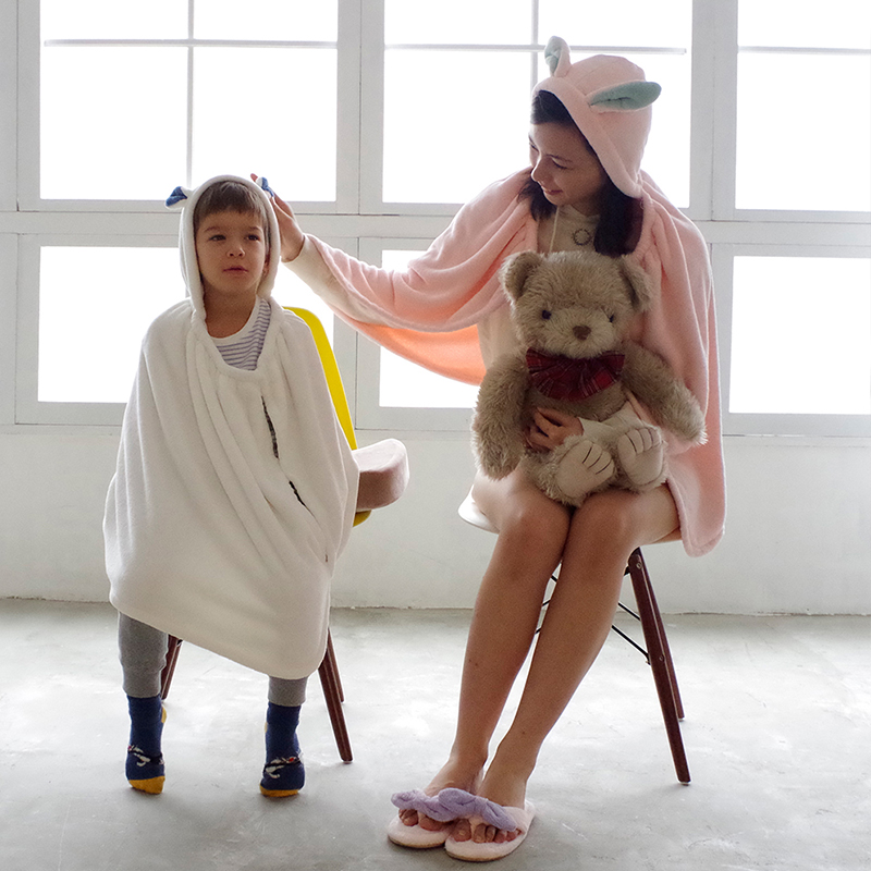 【CB JAPAN】動物造型超細纖維披巾(有帽), , large