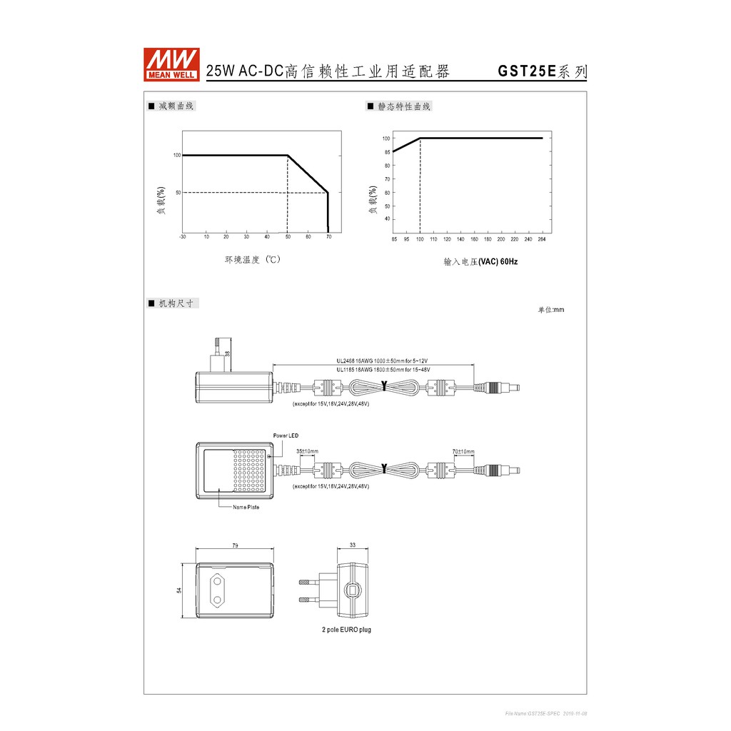 明緯 25W全球認證桌上型變壓器(GST25E48-P1J), , large