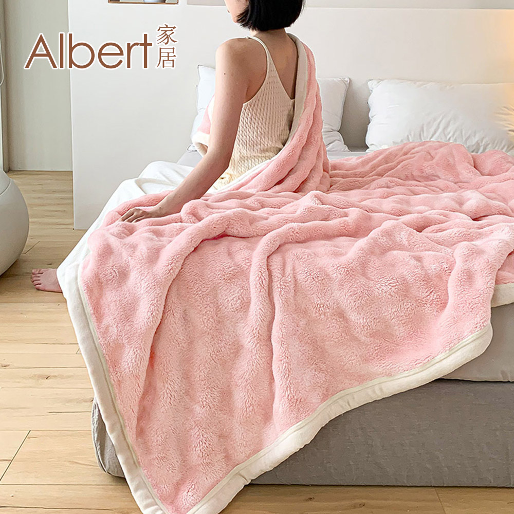 【Albert bedding】Rabbitblanket_PeachPink, , large