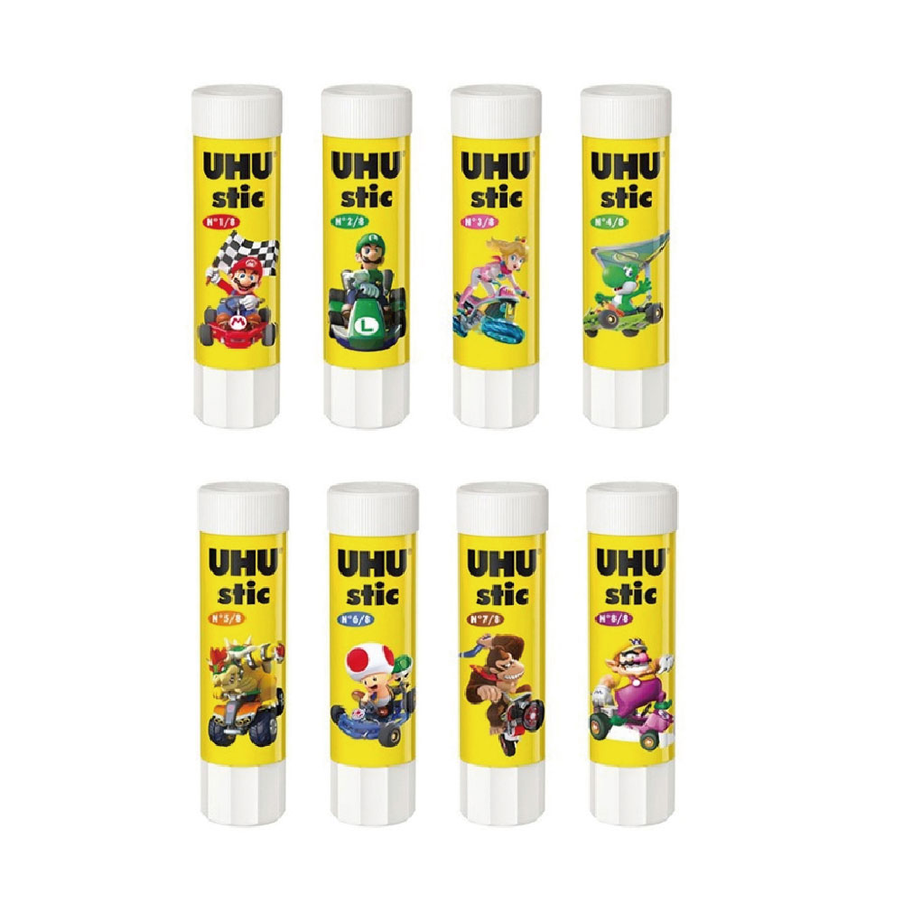 【德國 UHU】瑪利歐 口紅膠 小 8.2g 圖案隨機出貨 12支 /組(德國製), , large