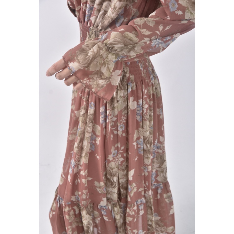 (S) moirai碎花氣質粉色洋裝二手衣, , large