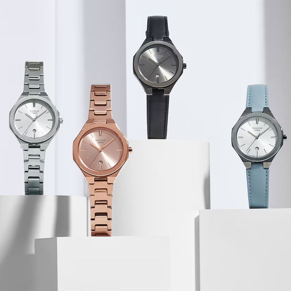 CASIO 卡西歐 SHEEN 現代極簡八角女錶 SHE-4563D-7A, , large