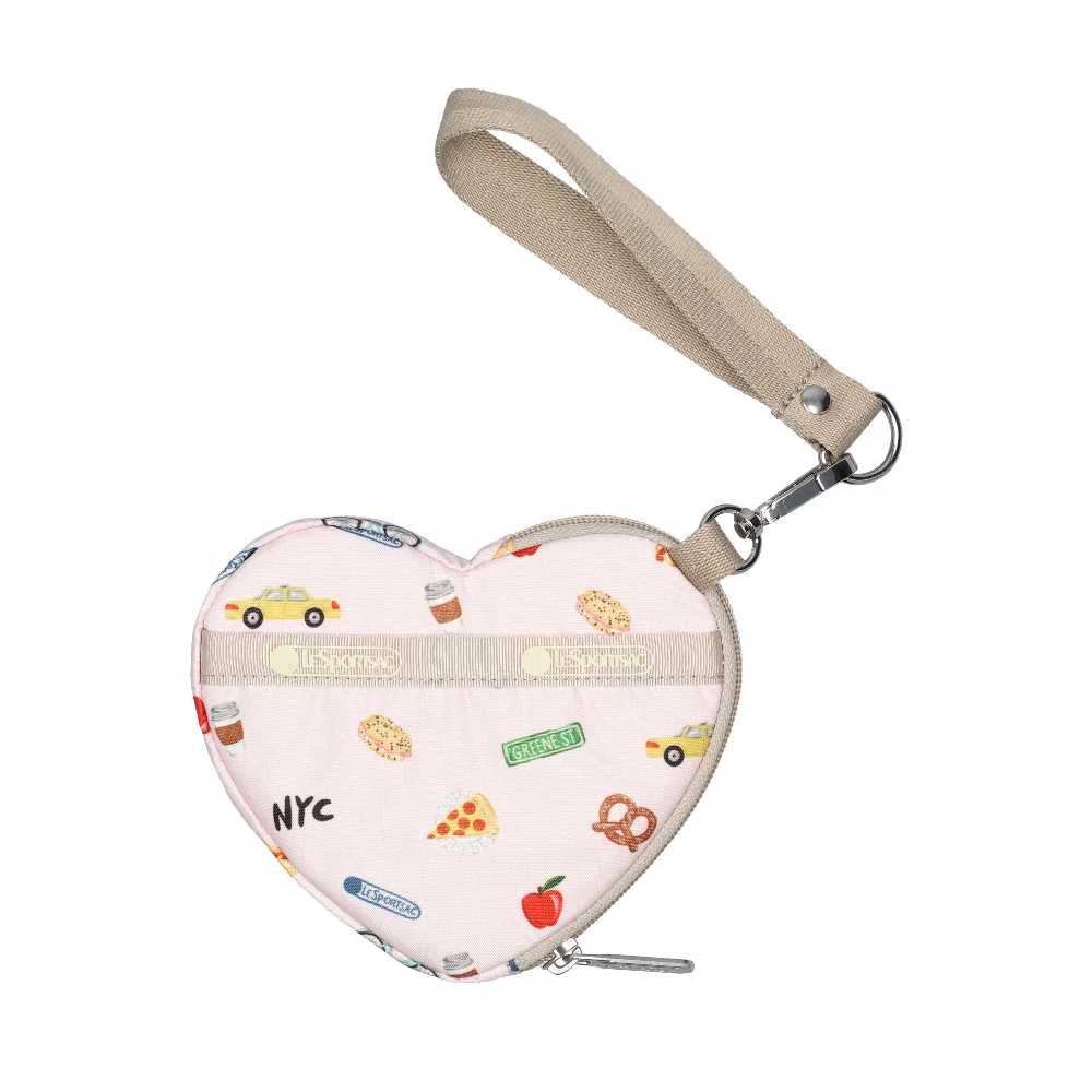 Lesportsac Heart Wristlet 愛心造型零錢包 零錢袋 鑰匙包 心型吊飾 送禮 禮物 推薦 女包(紐約城市插畫), , large