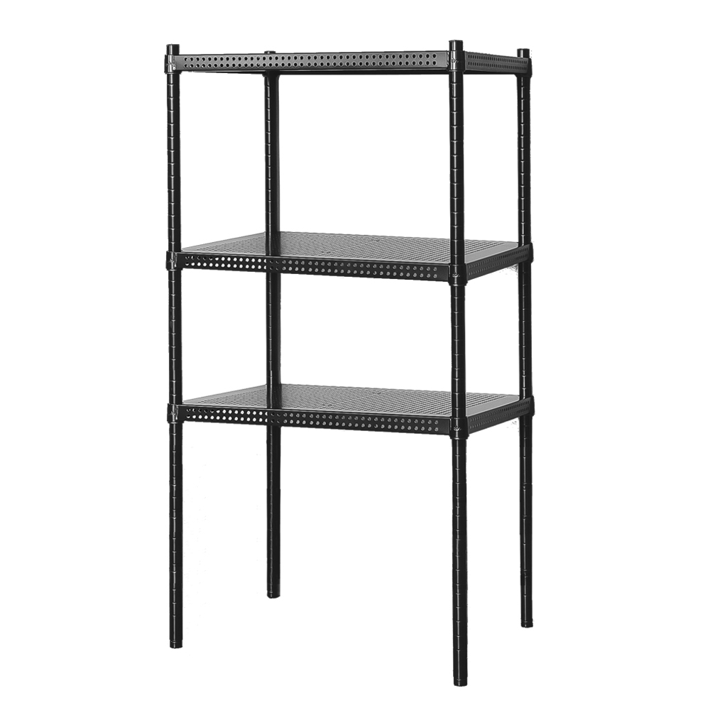 【Y HOUSE】60x45x120cm perforated plate three-layer rack perforated plate rack iron rack - black paint