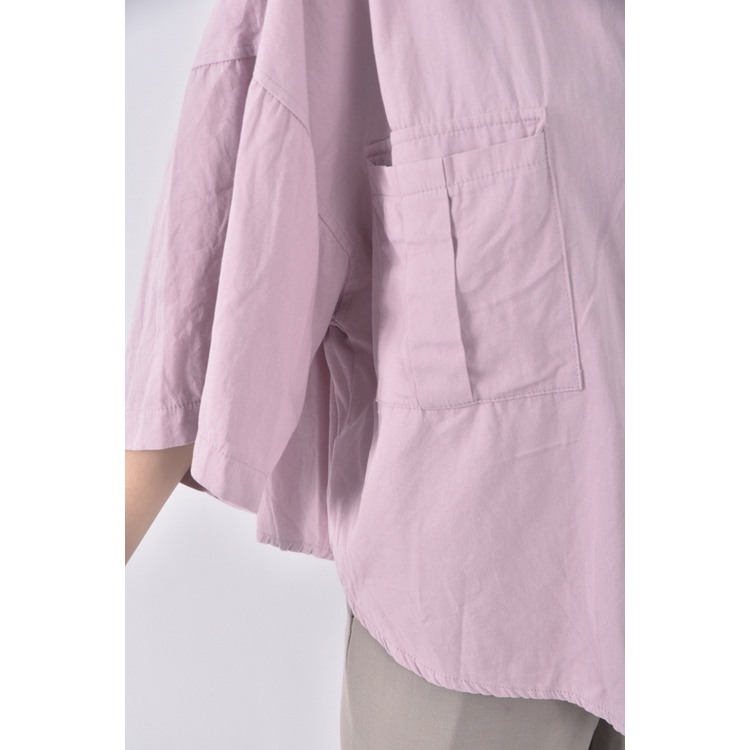 (XL) black vin修身短版排扣紫色短袖上衣二手衣, , large