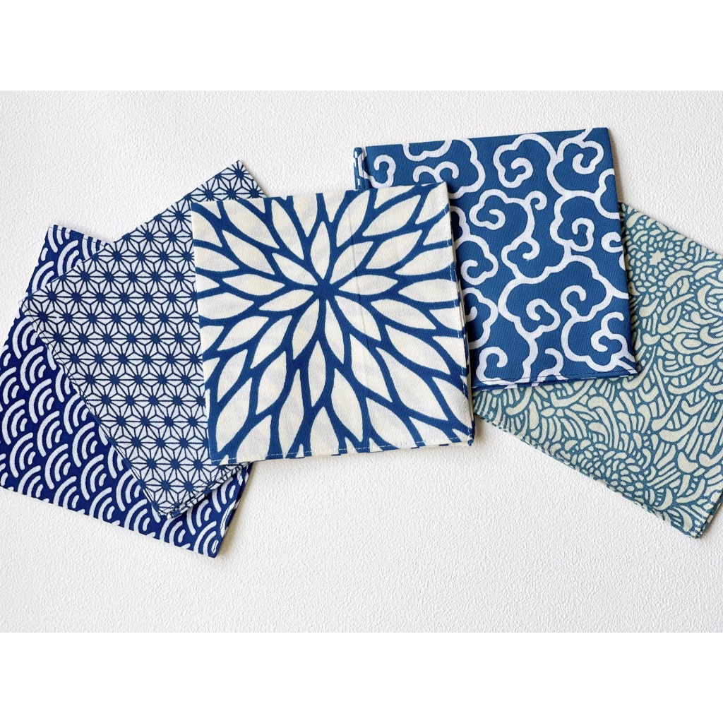 日本選物~ 日本製 KAMAWANU 紅酒/雞尾酒餐巾 全棉 方巾 多功能手巾 手帕 27x27 cm (夢幻藍五件組), , large